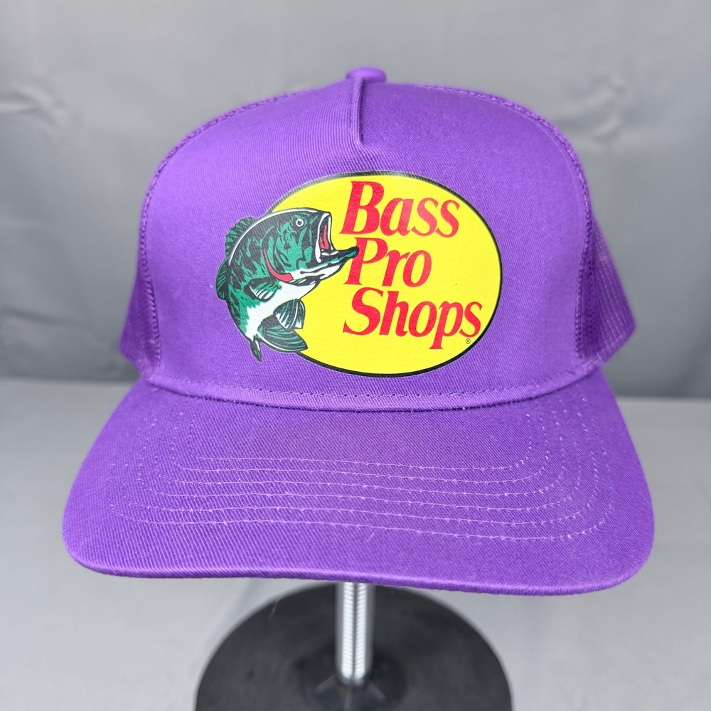 Bass Pro Shops Purple Mesh Trucker Hat Snapback Logo Cap 638BP-032